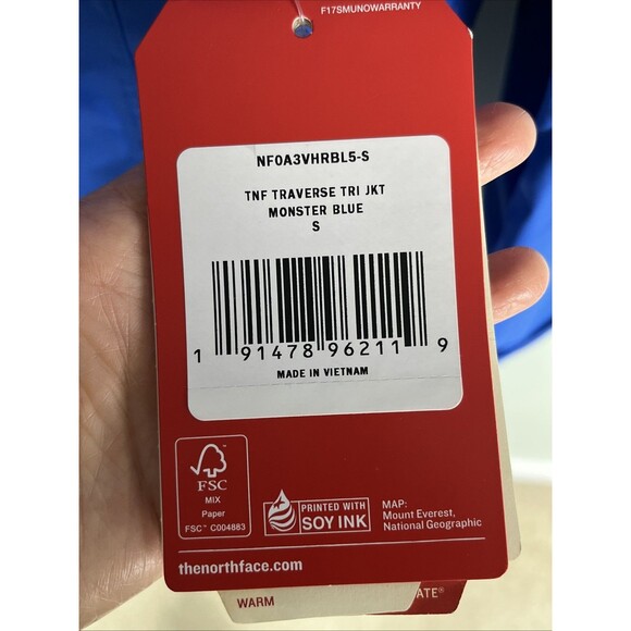 The North Face SP Traverse‎ Triclimate 3-in-1 Jacket Monster Blue No Inner Layer - Picture 7 of 14